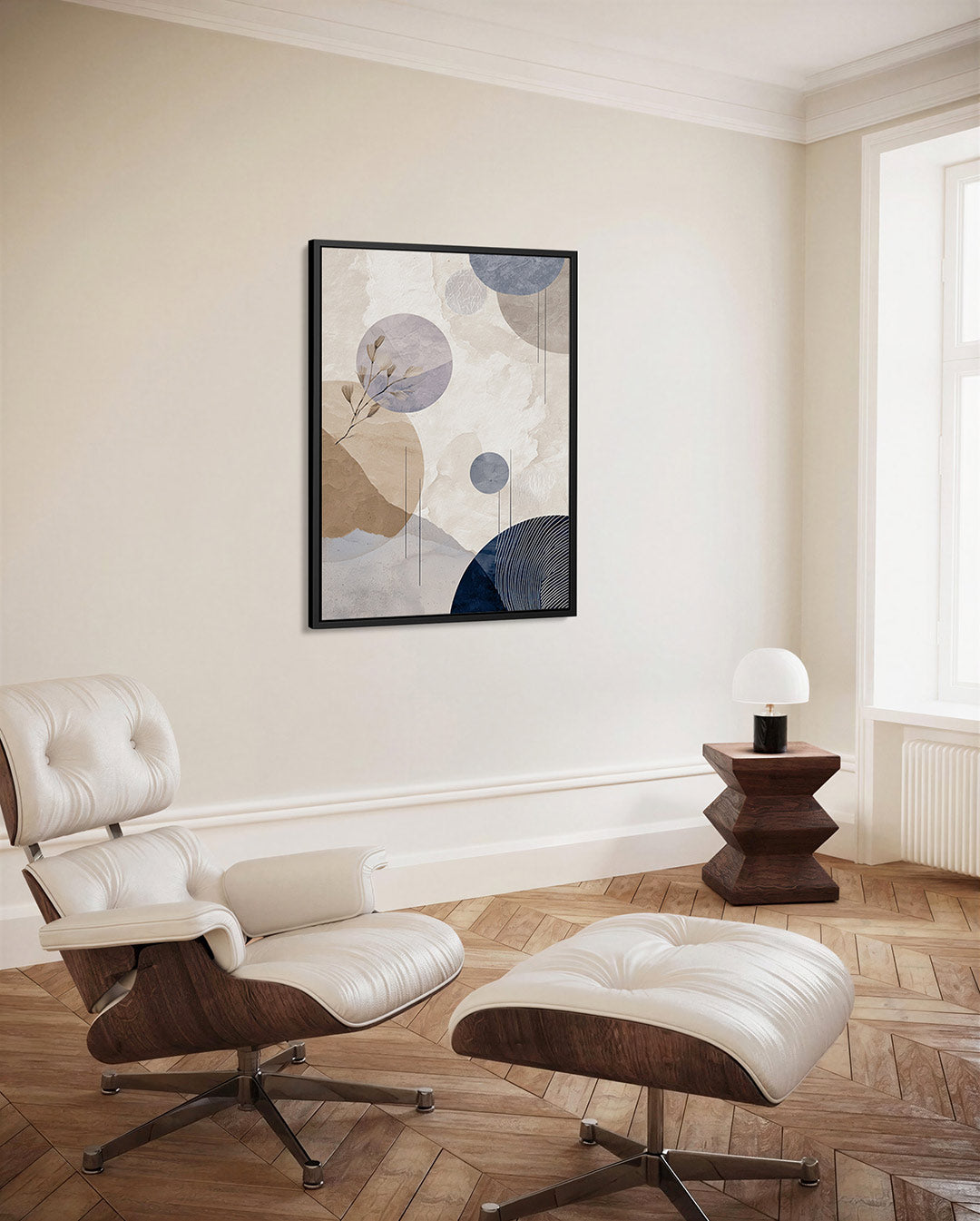 Cirkel en lijn compositie Kunstwerk
