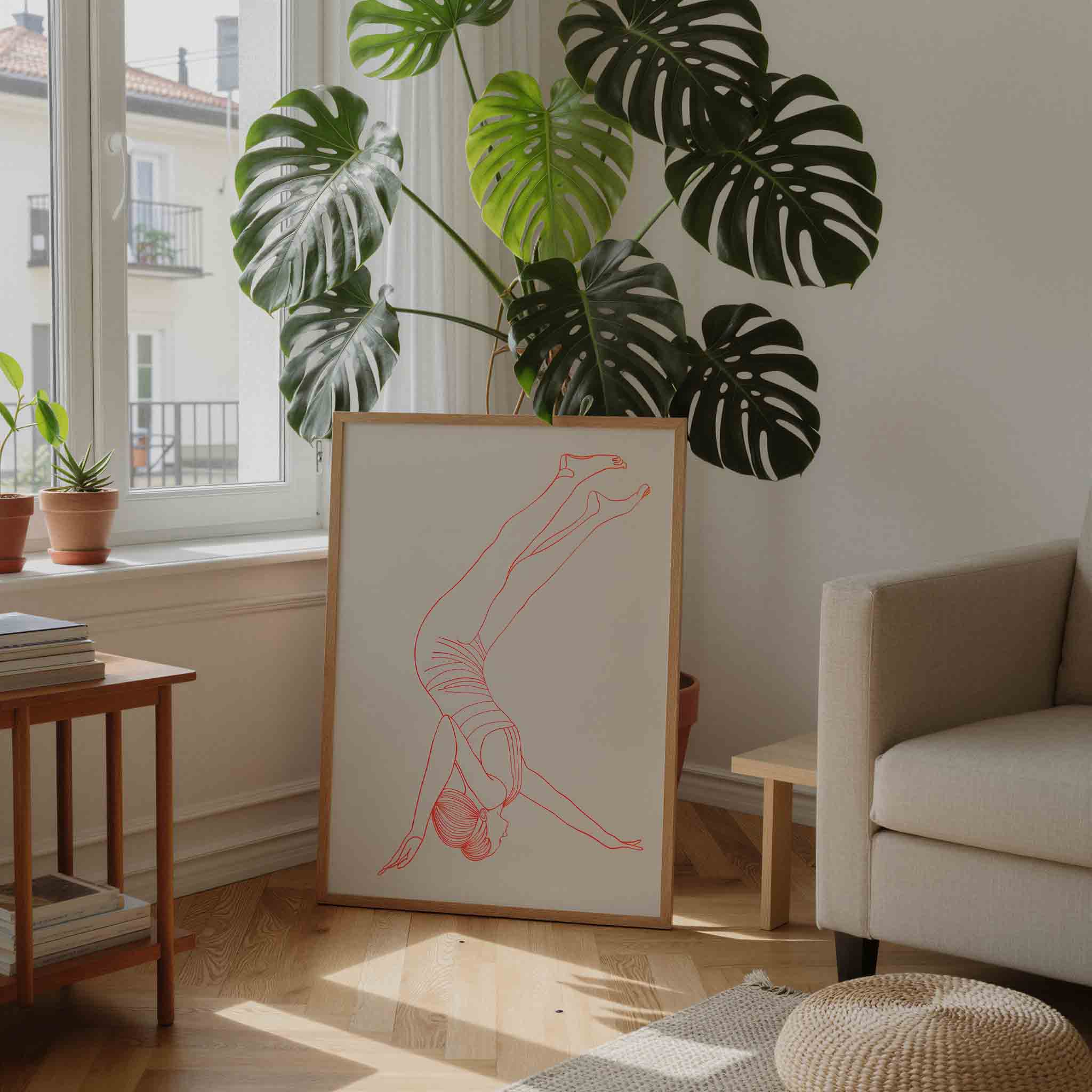 Rode figuur in beweging Poster