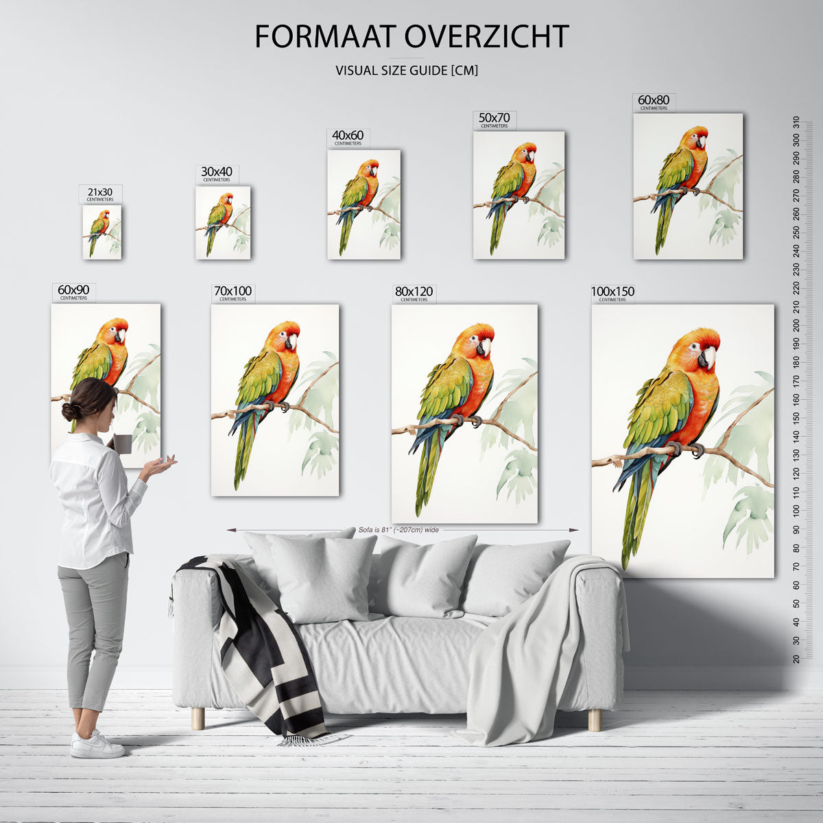 Papegaai op tak Poster