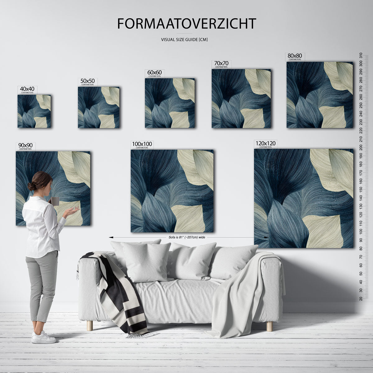 Bladvormen en lijnen Poster