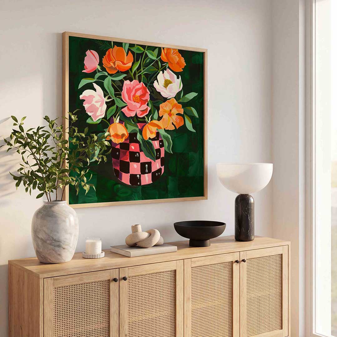 Bloemen in vaas Poster