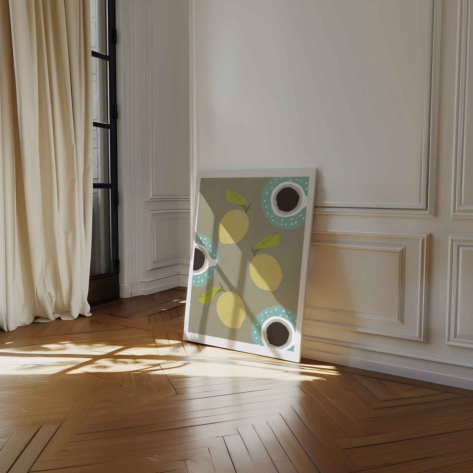 Citroen en Koffie Kanvas Kunstwerk-canvas-dibond-plexiglas-wanddecoratie-WallArtistic