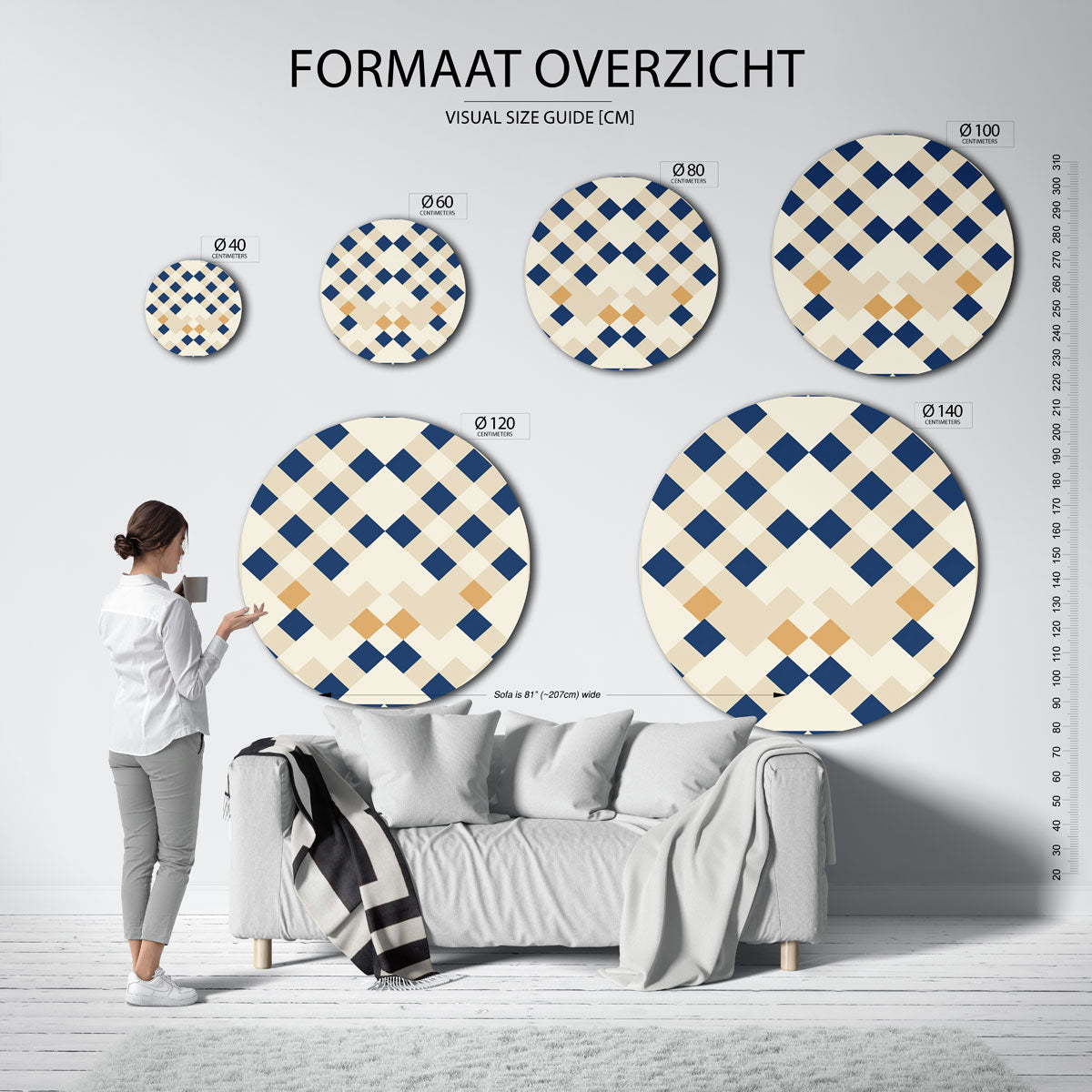 Grafische patronen Muurcirkel