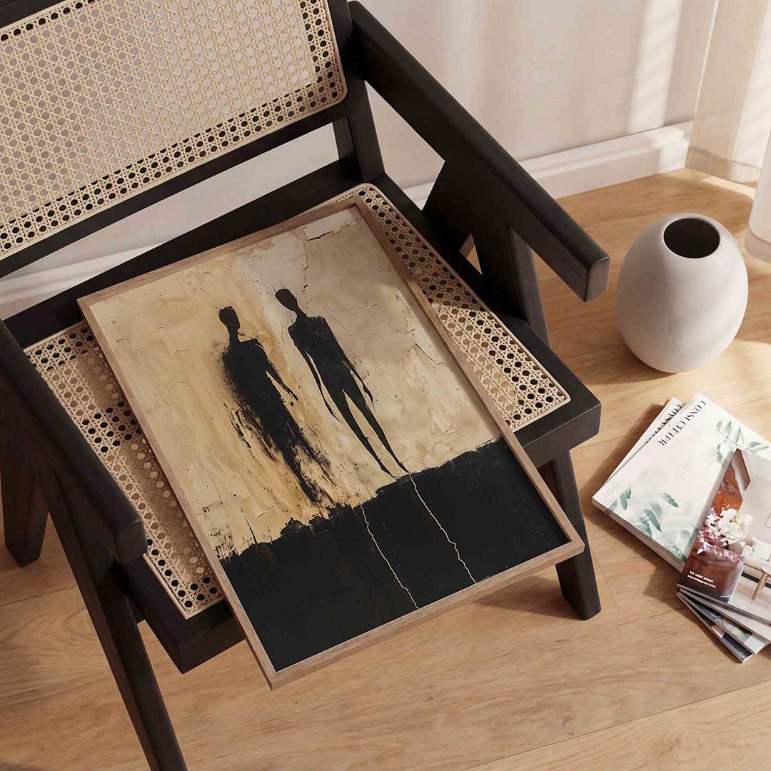 Twee silhouetten Poster