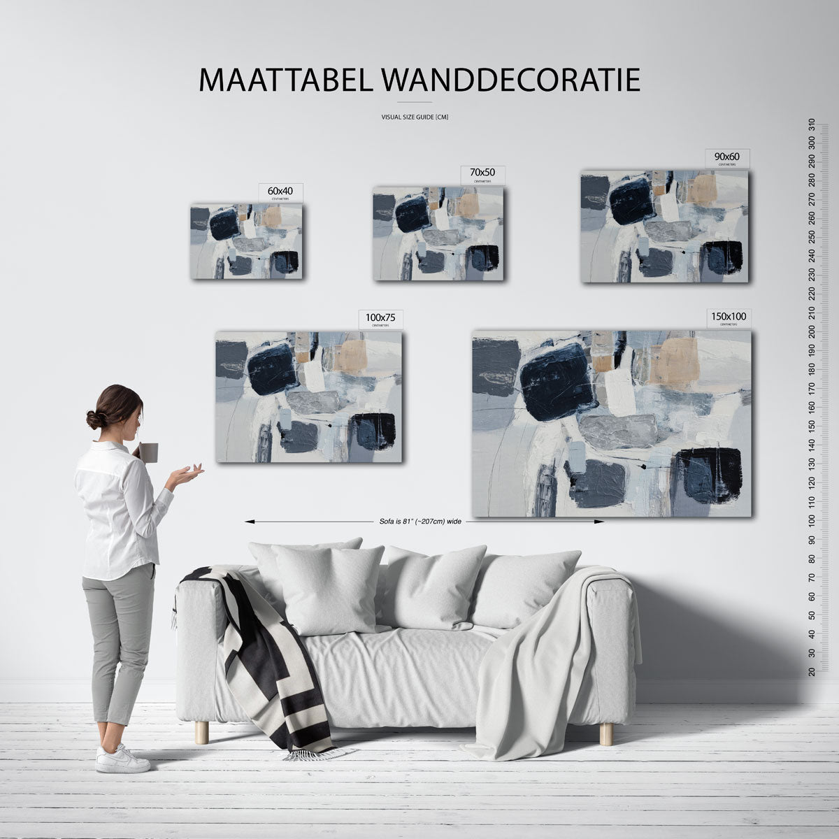 Dynamische vormen compositie Kunstwerk