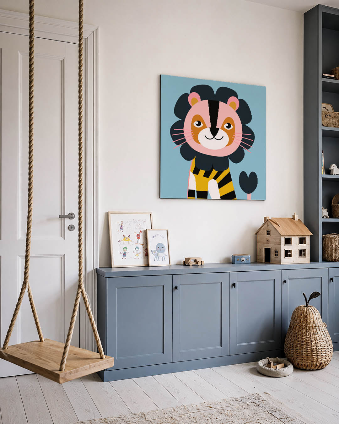 Vrolijke leeuw illustratie Kunstwerk