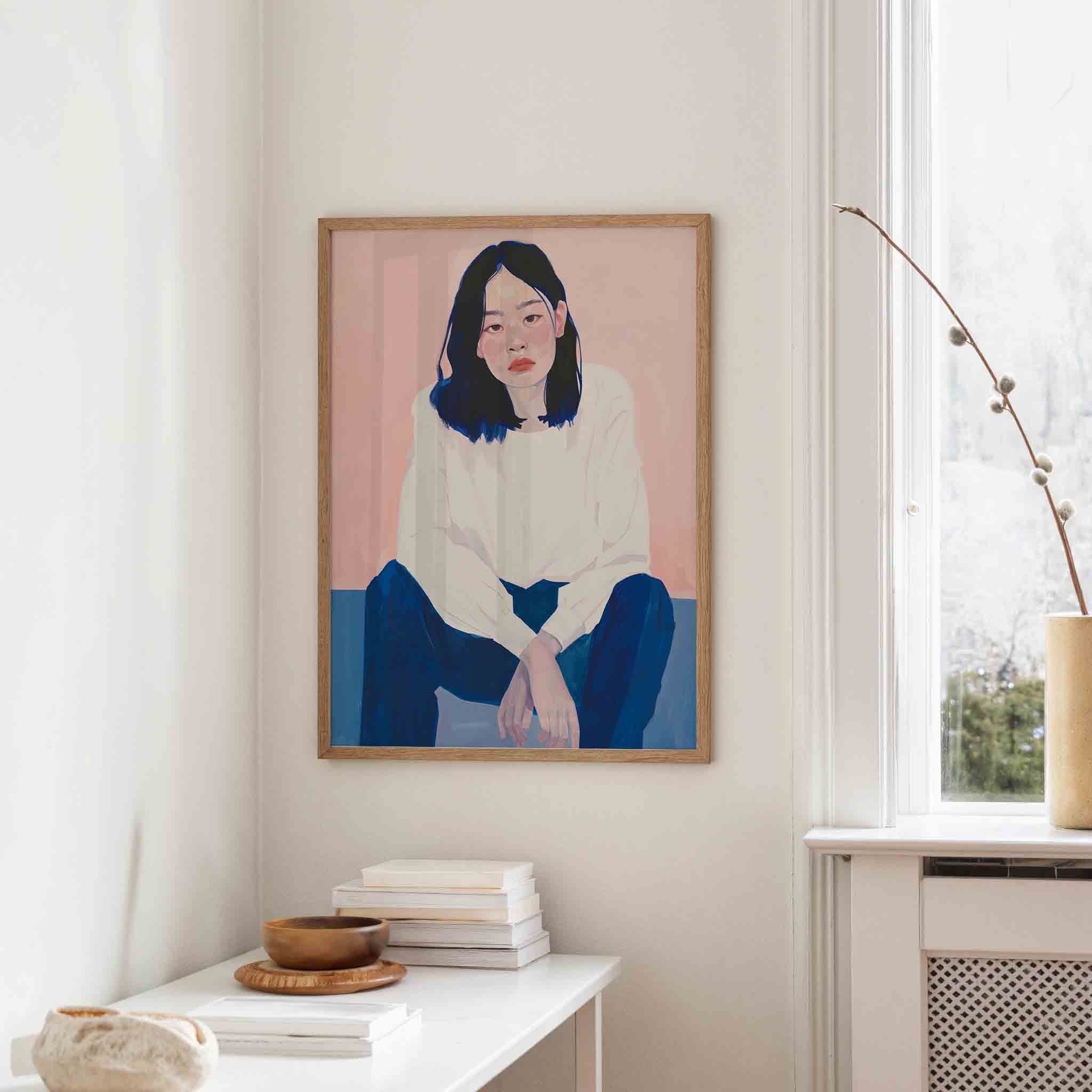 Vrouw met donkere haren Poster