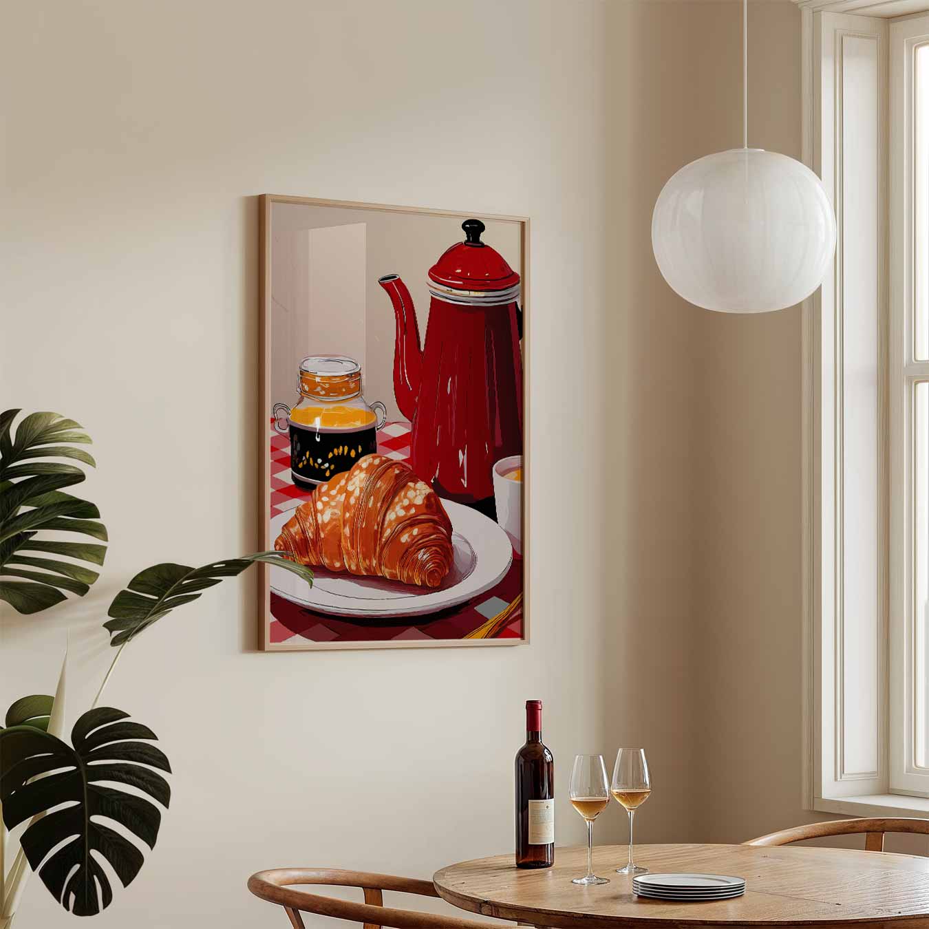 Gezellige Franse Ontbijt Poster-WallArtistic