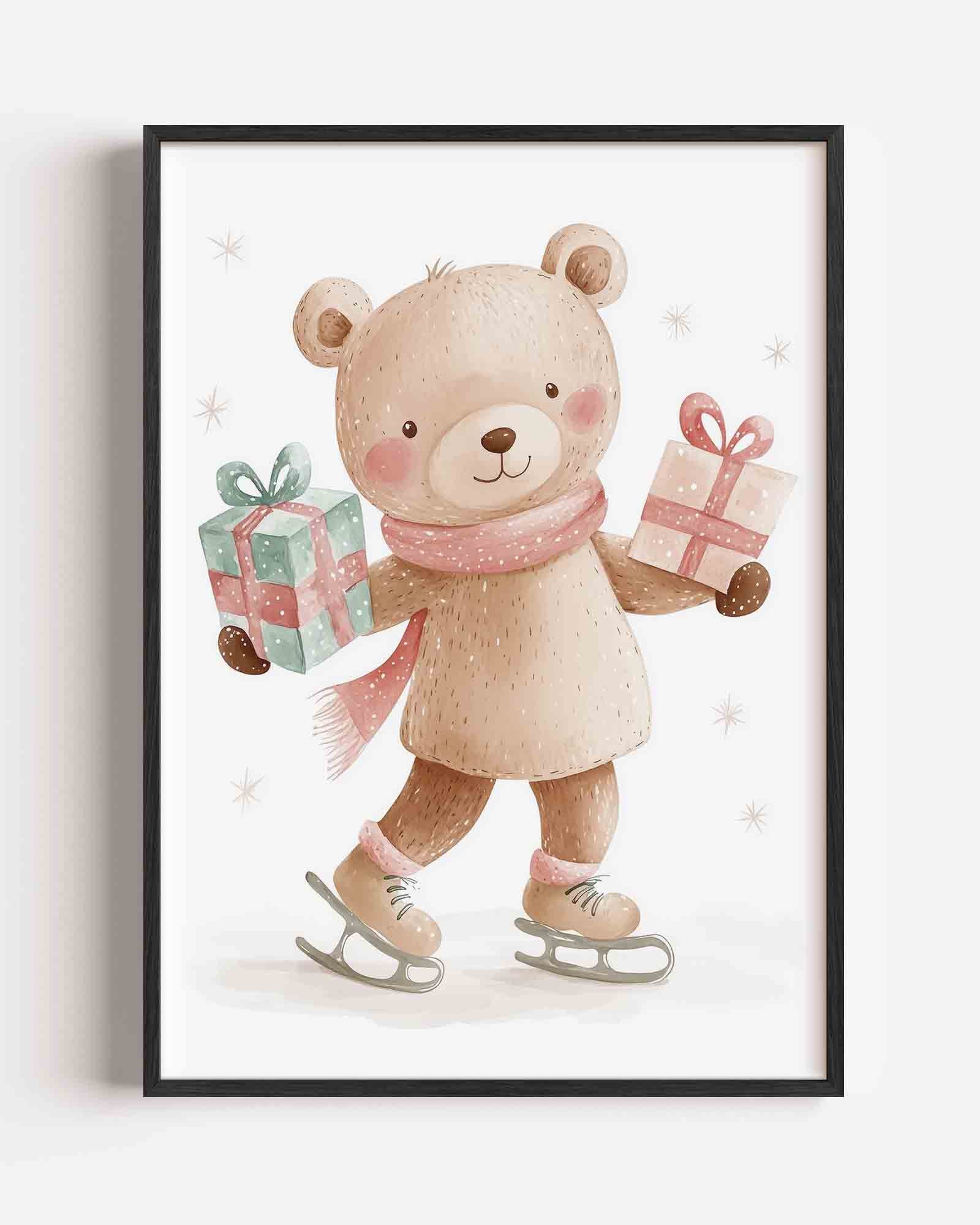 Beer met cadeaus Poster