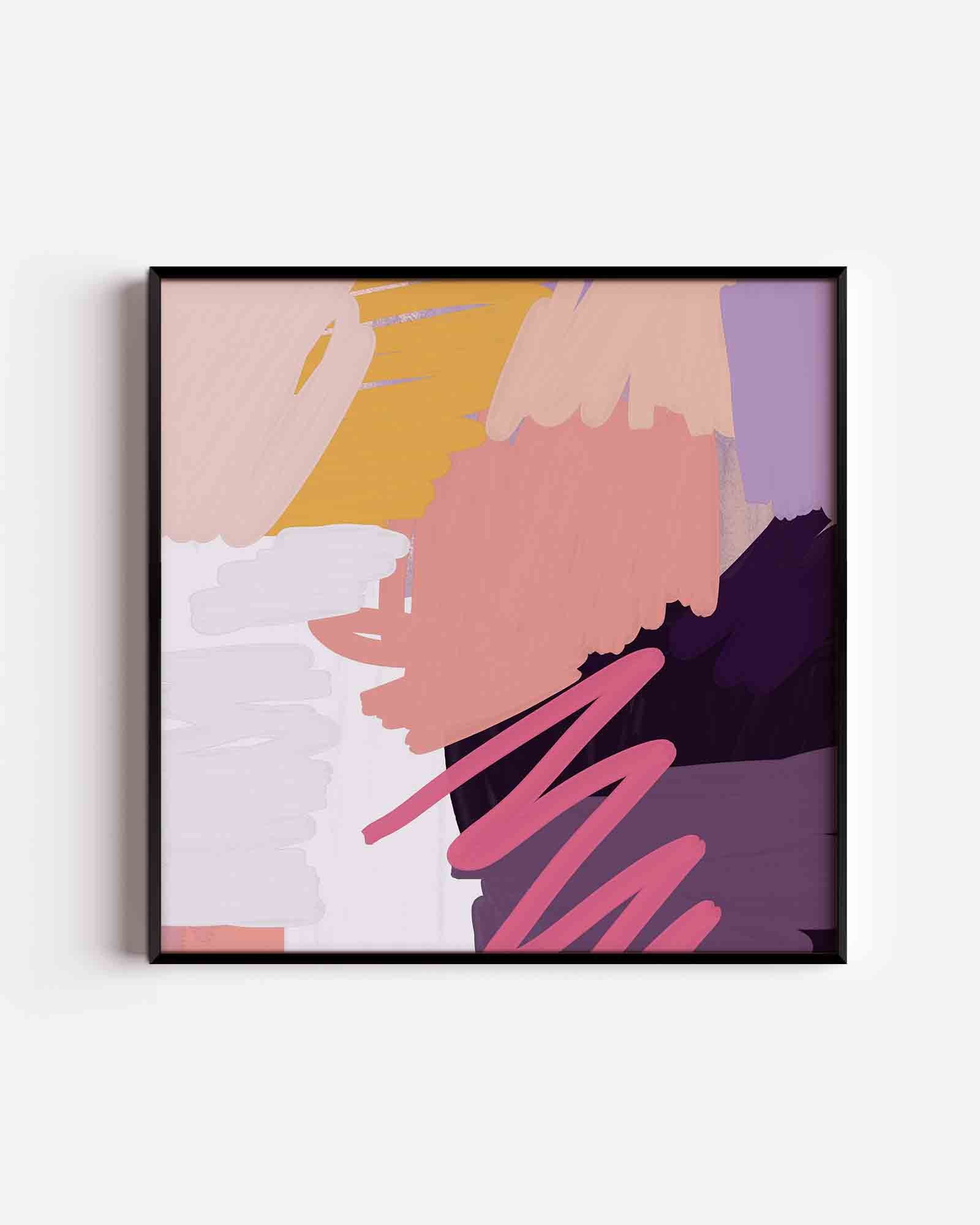 Abstracte penseelstreken Poster