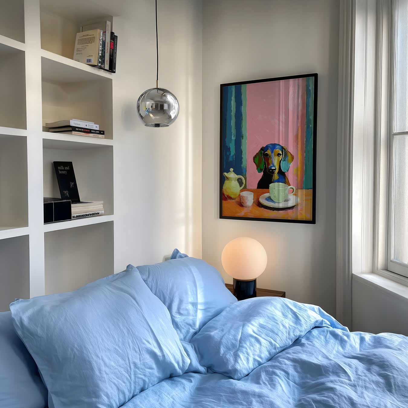 Koffiepauze met Hond Poster-WallArtistic
