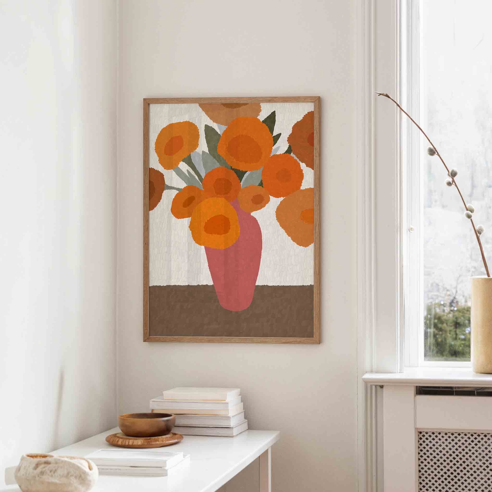 Bloemen in vaas Poster