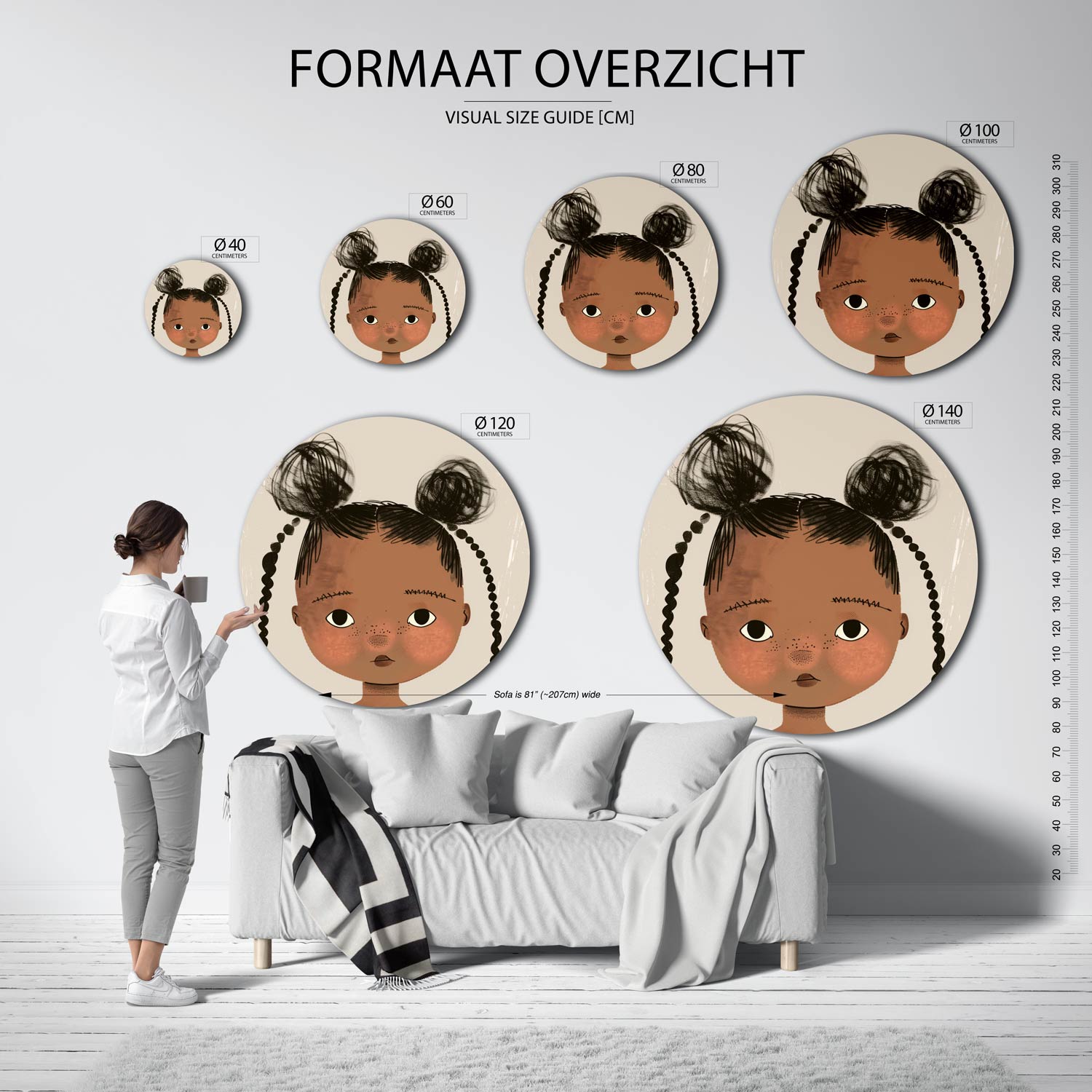 Portret met vlechten Muurcirkel