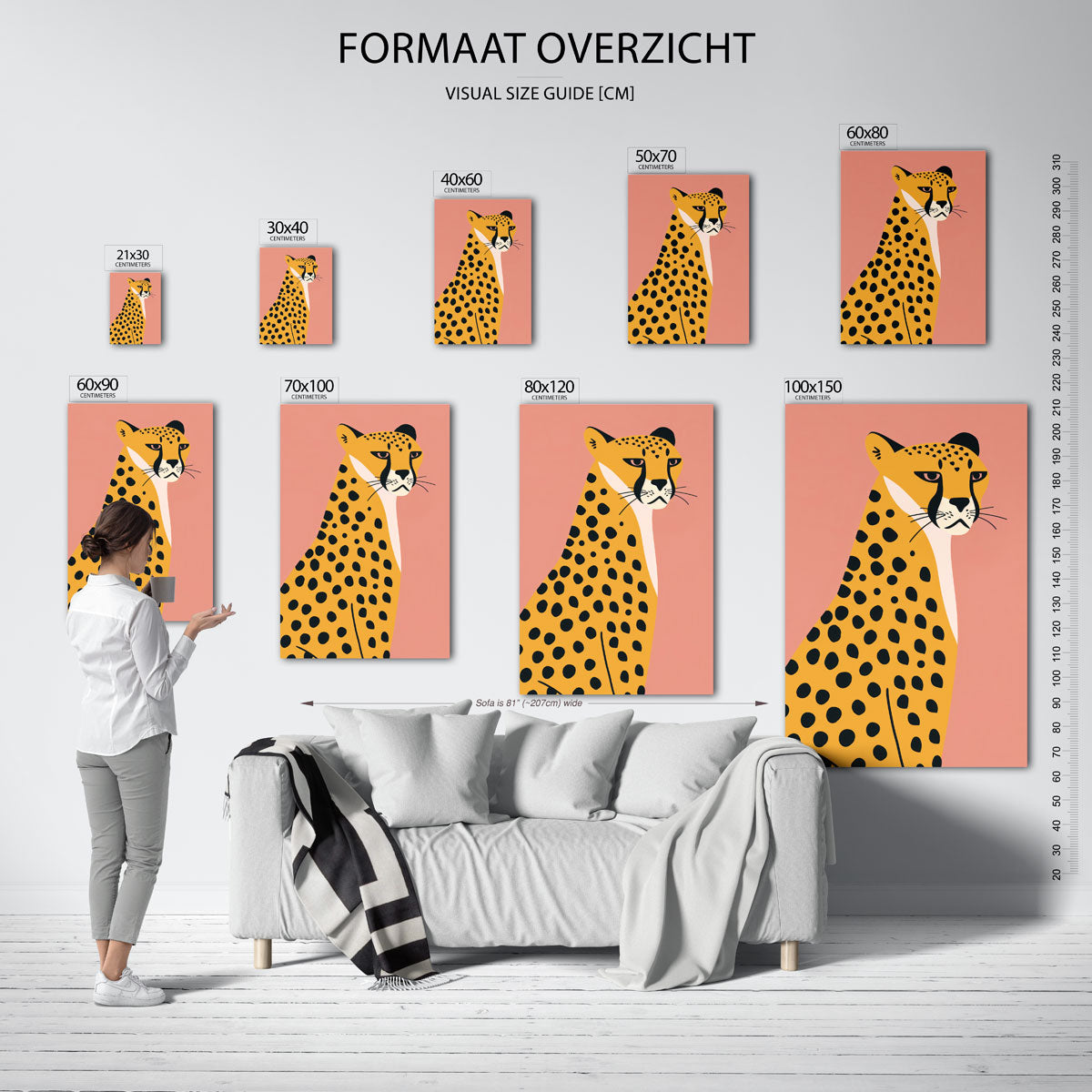Luipaard op roze Poster