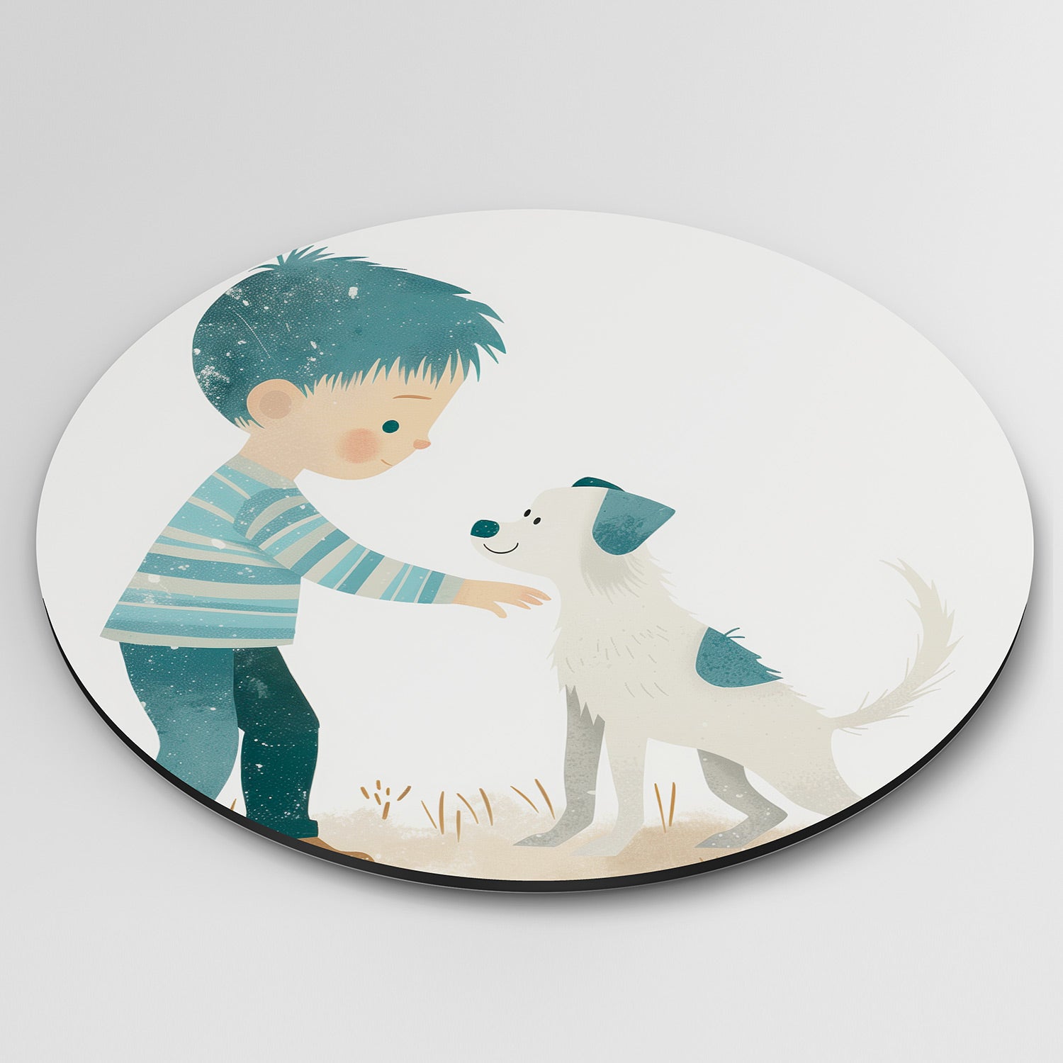Jongen met hond Muurcirkel