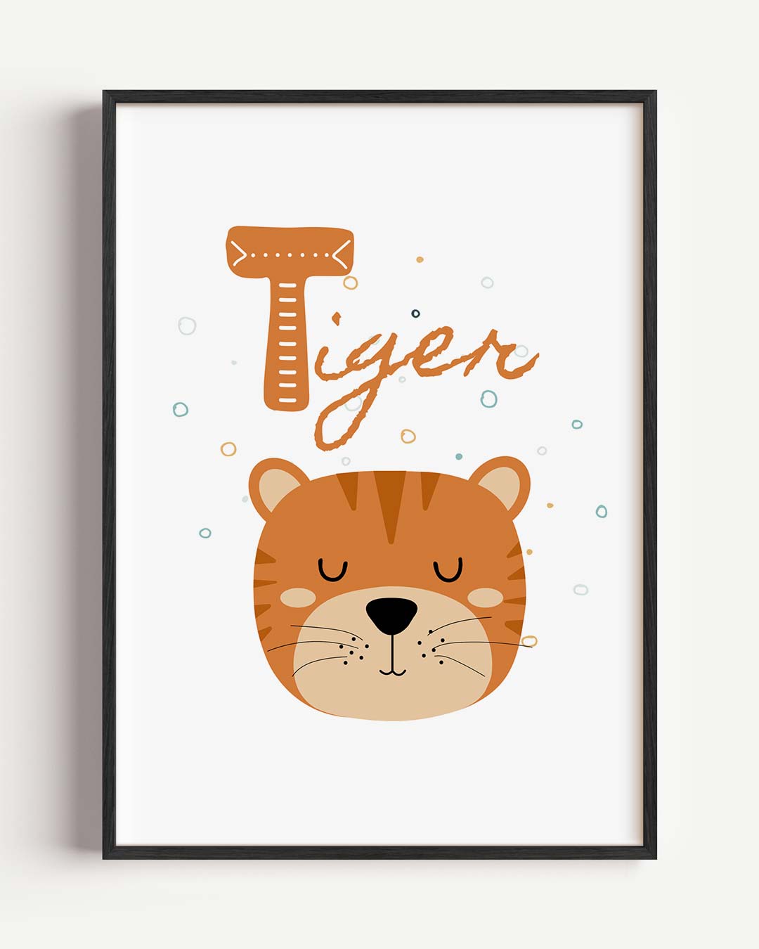 Schattige Tijger Kinderkamer Poster-WallArtistic