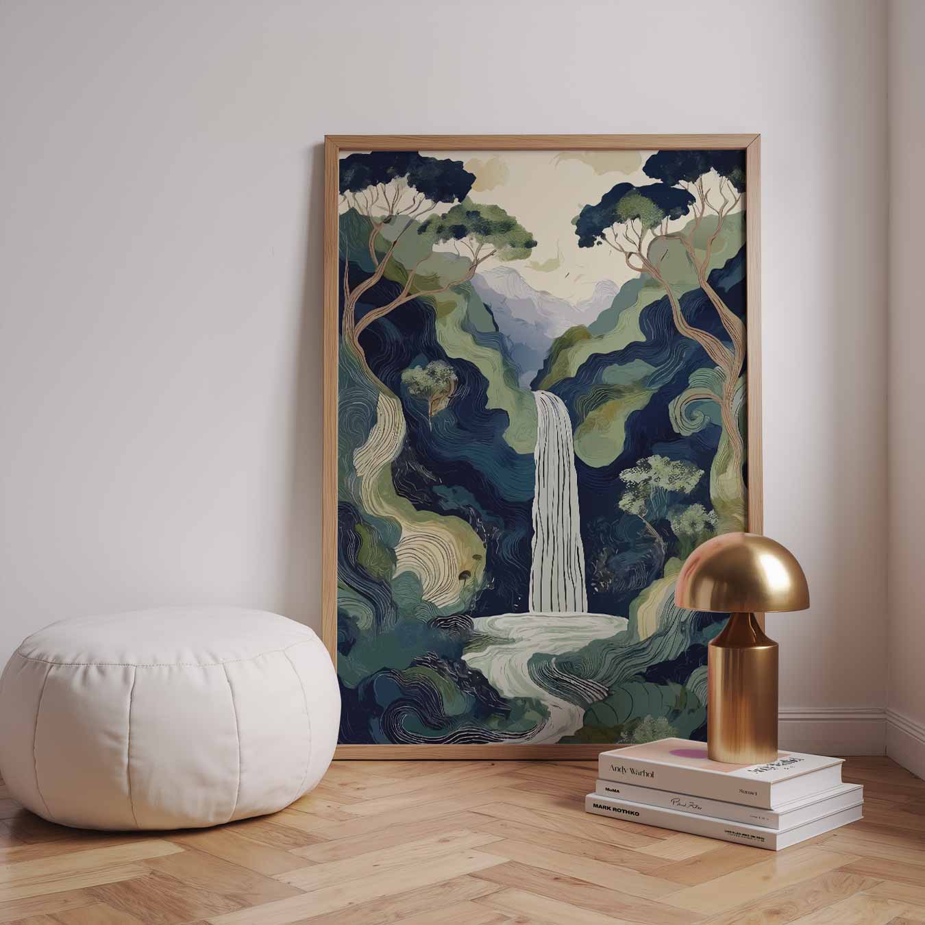 Dromerige Watervallandschap Poster-WallArtistic