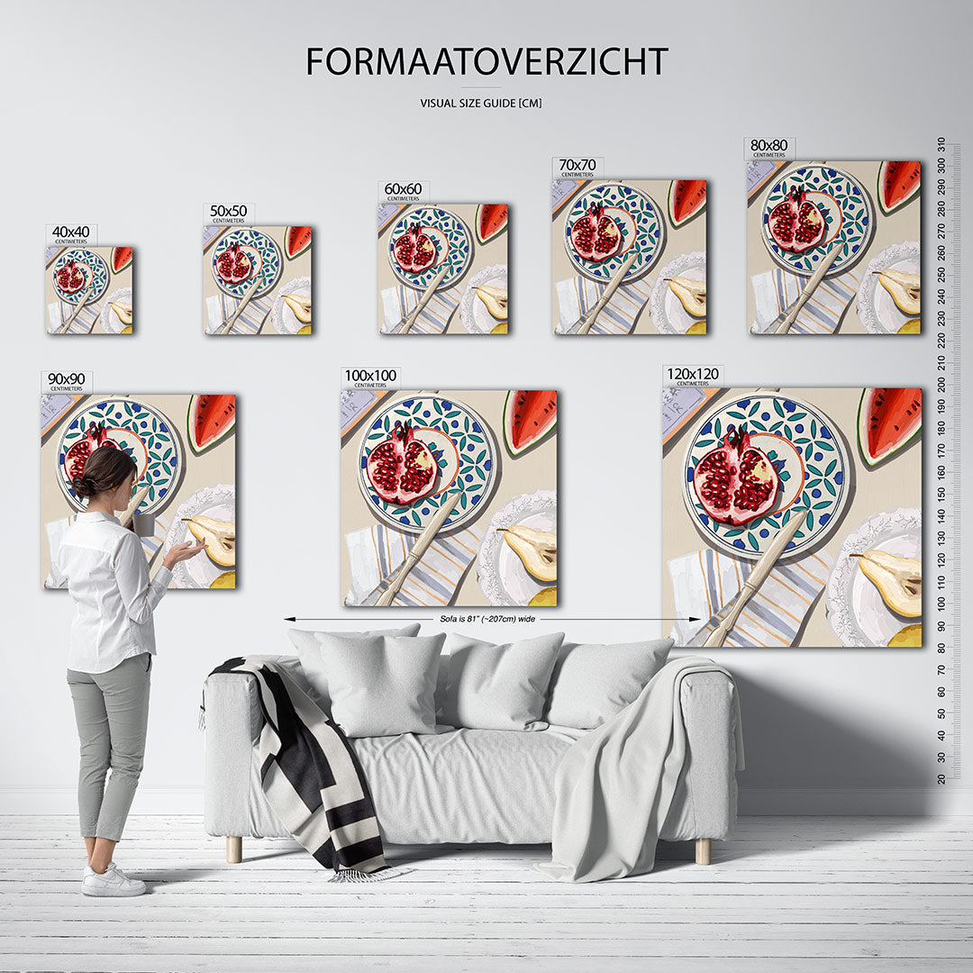 Fruit en servies Kunstwerk