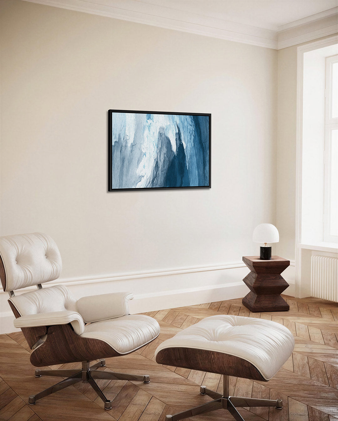 Dynamische blauwtinten Kunstwerk