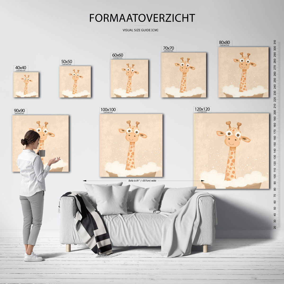 Schattige giraffe Poster