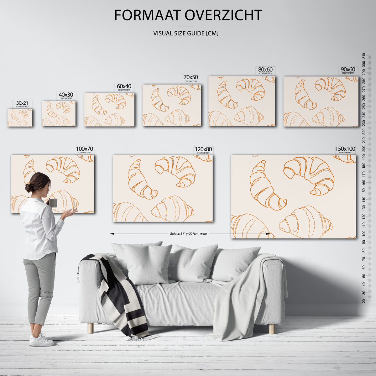 Croissant patroon Poster