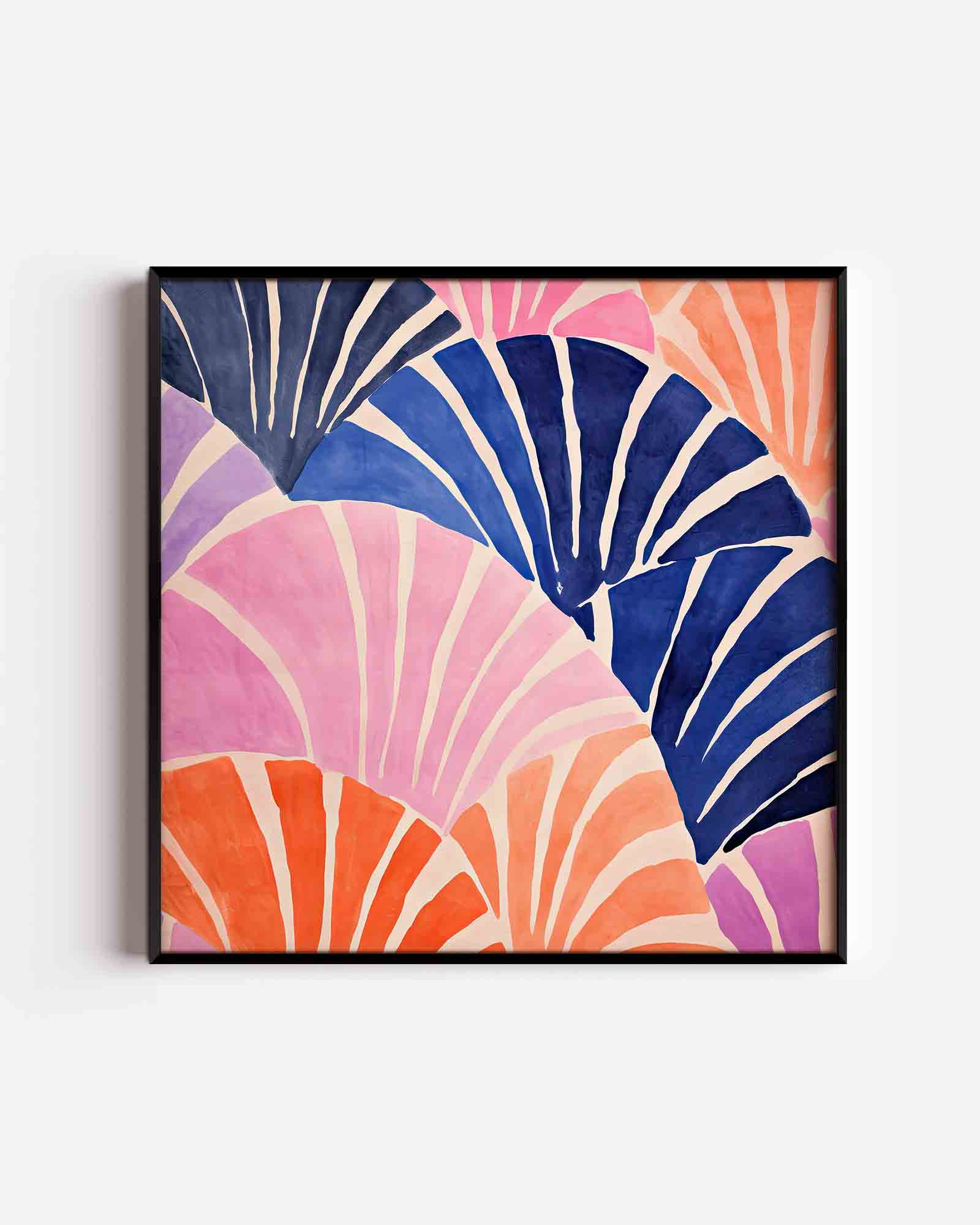 Abstracte waaiervorm Poster