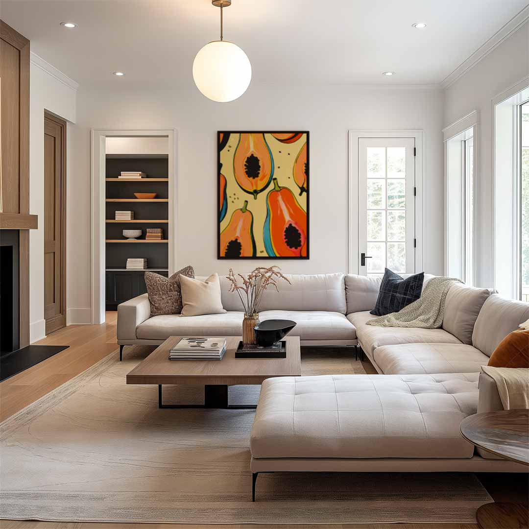 Tropisch Papaya Paradijs Kunstwerk-canvas-dibond-plexiglas-wanddecoratie-WallArtistic