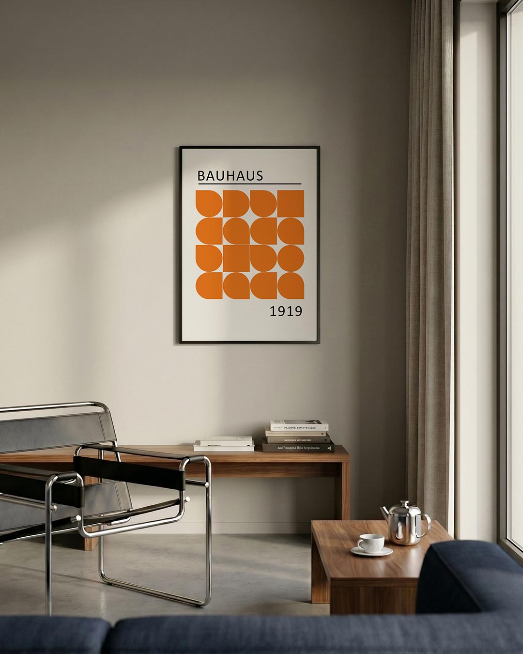 Oranje vormritme Poster
