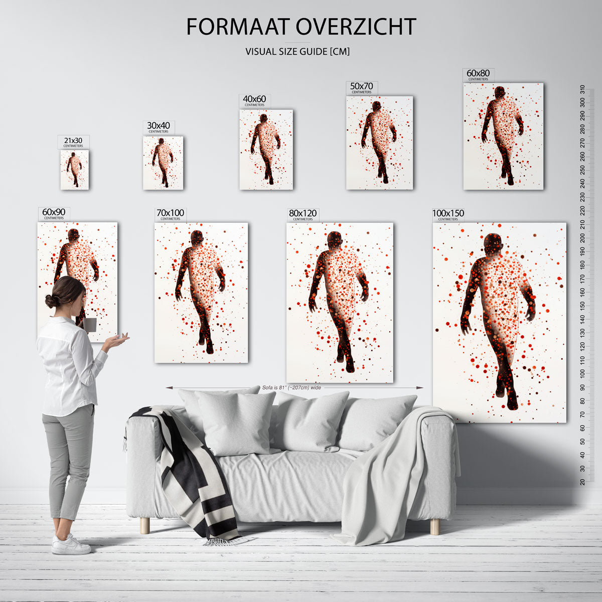 Figuur met stippen Poster