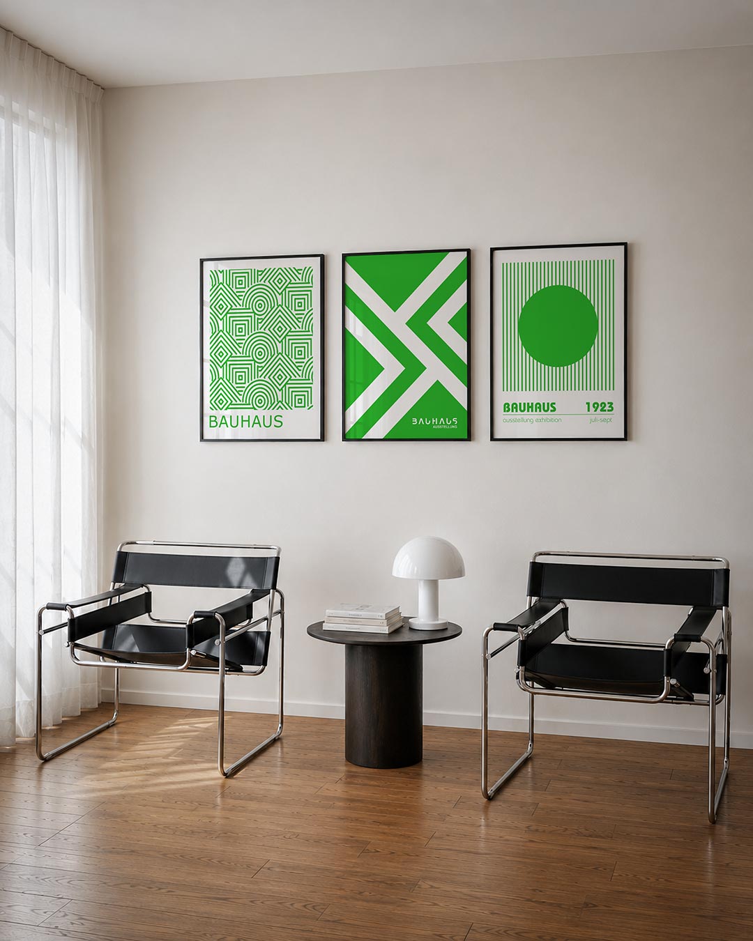 Groene lijnpatronen Posterset