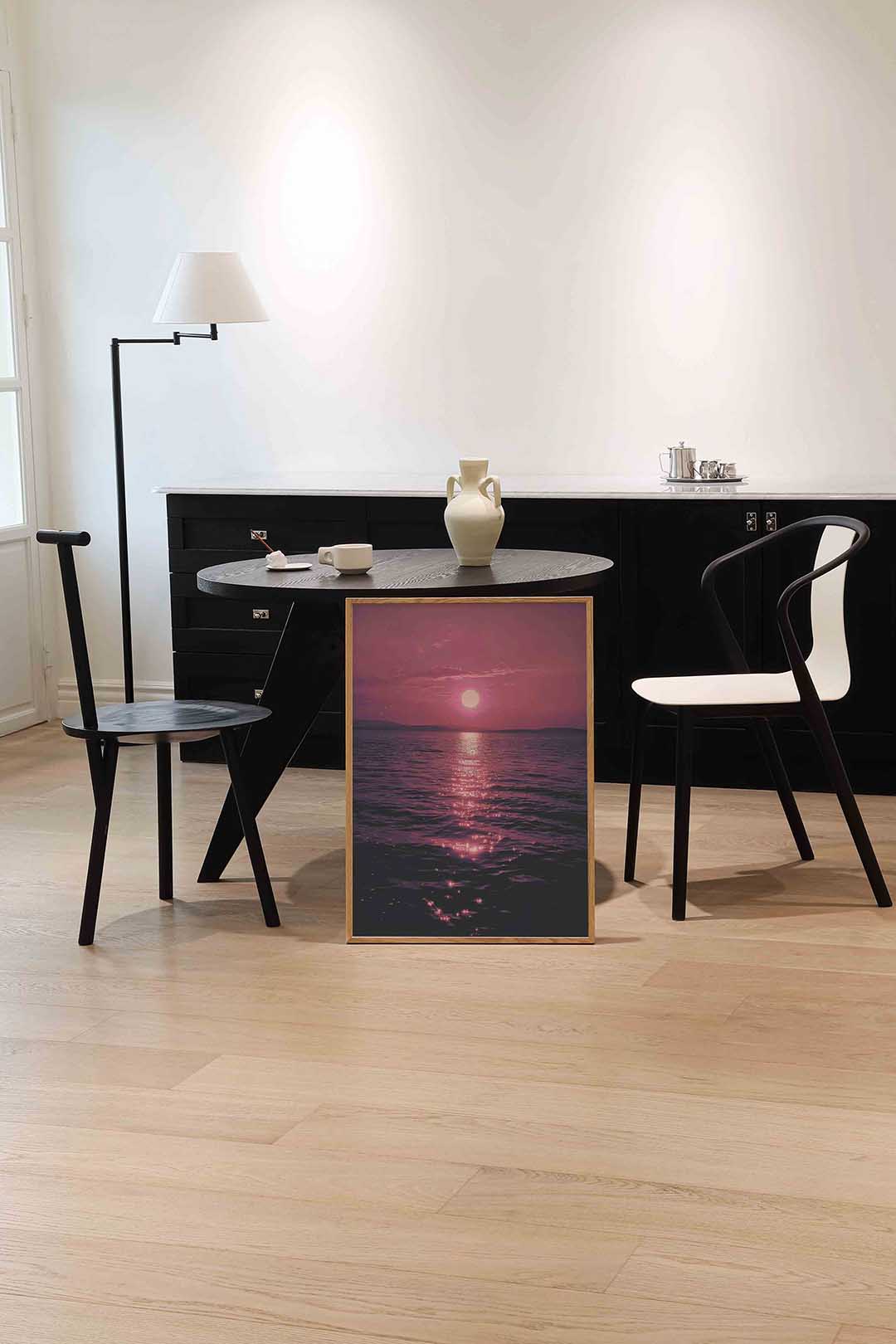 Zonsondergang boven zee Poster