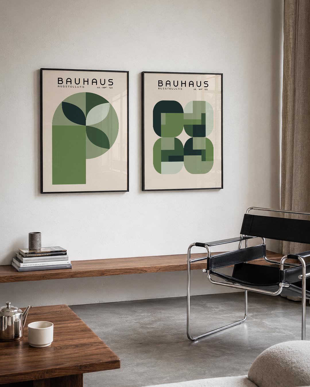 Groene vormen ritme Posterset