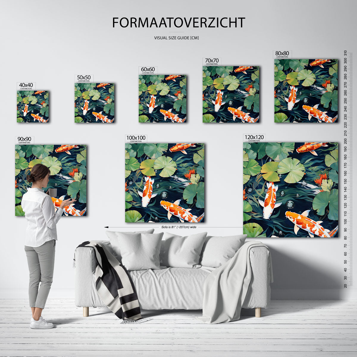Koi vissen en waterlelies Poster