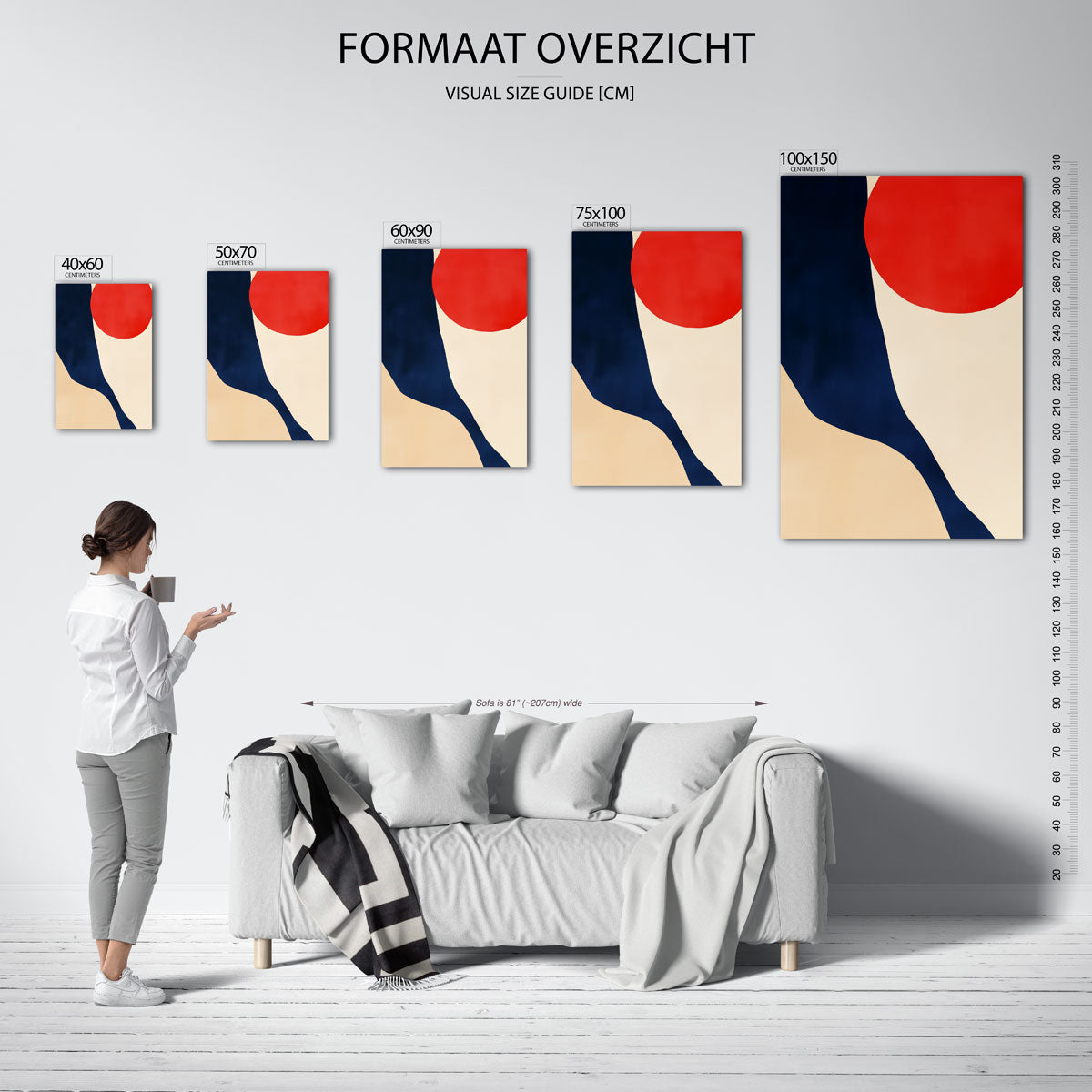 Vloeiende vormen compositie Kunstwerk