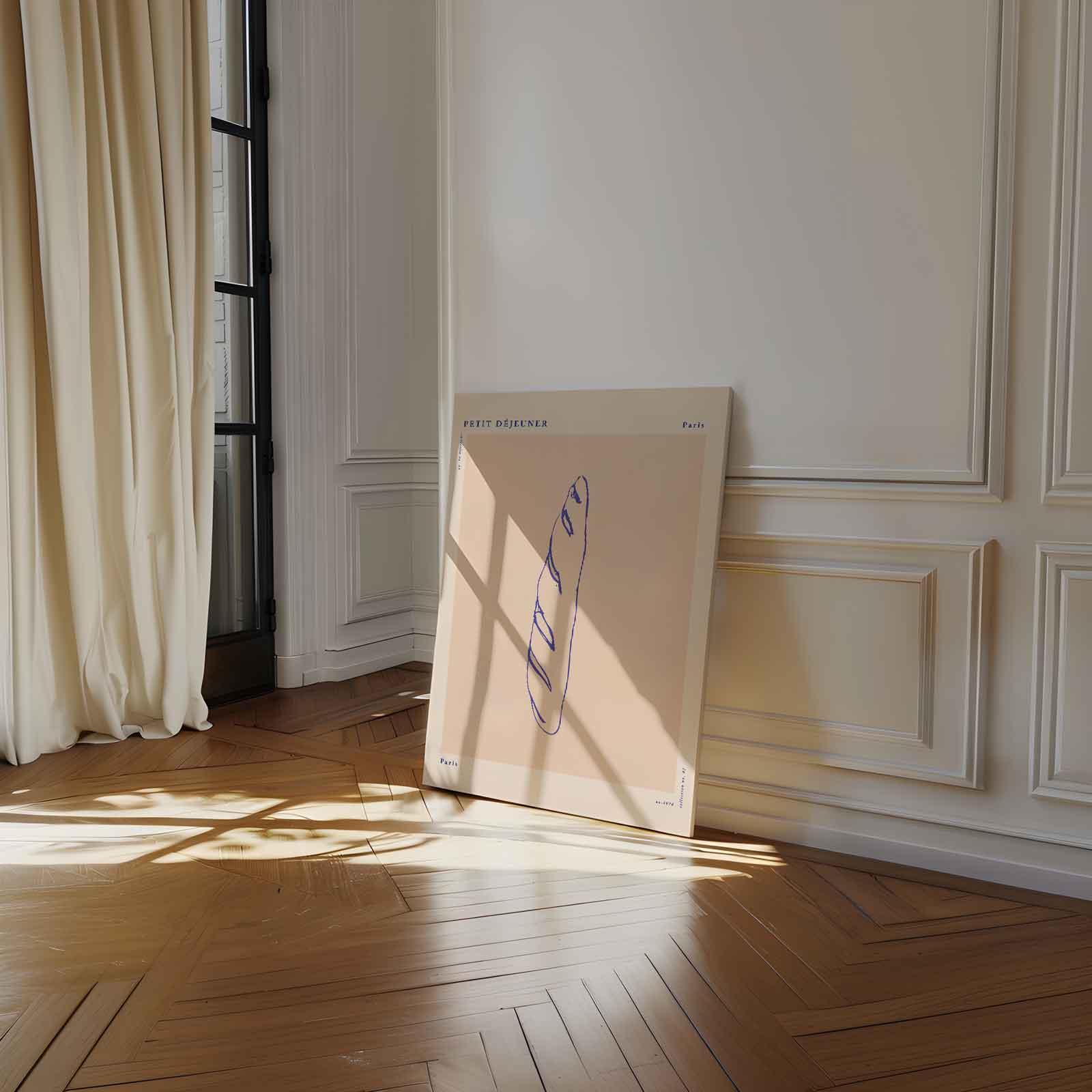 Minimalistische Baguette Illustratie Kunstwerk-canvas-dibond-plexiglas-wanddecoratie-WallArtistic