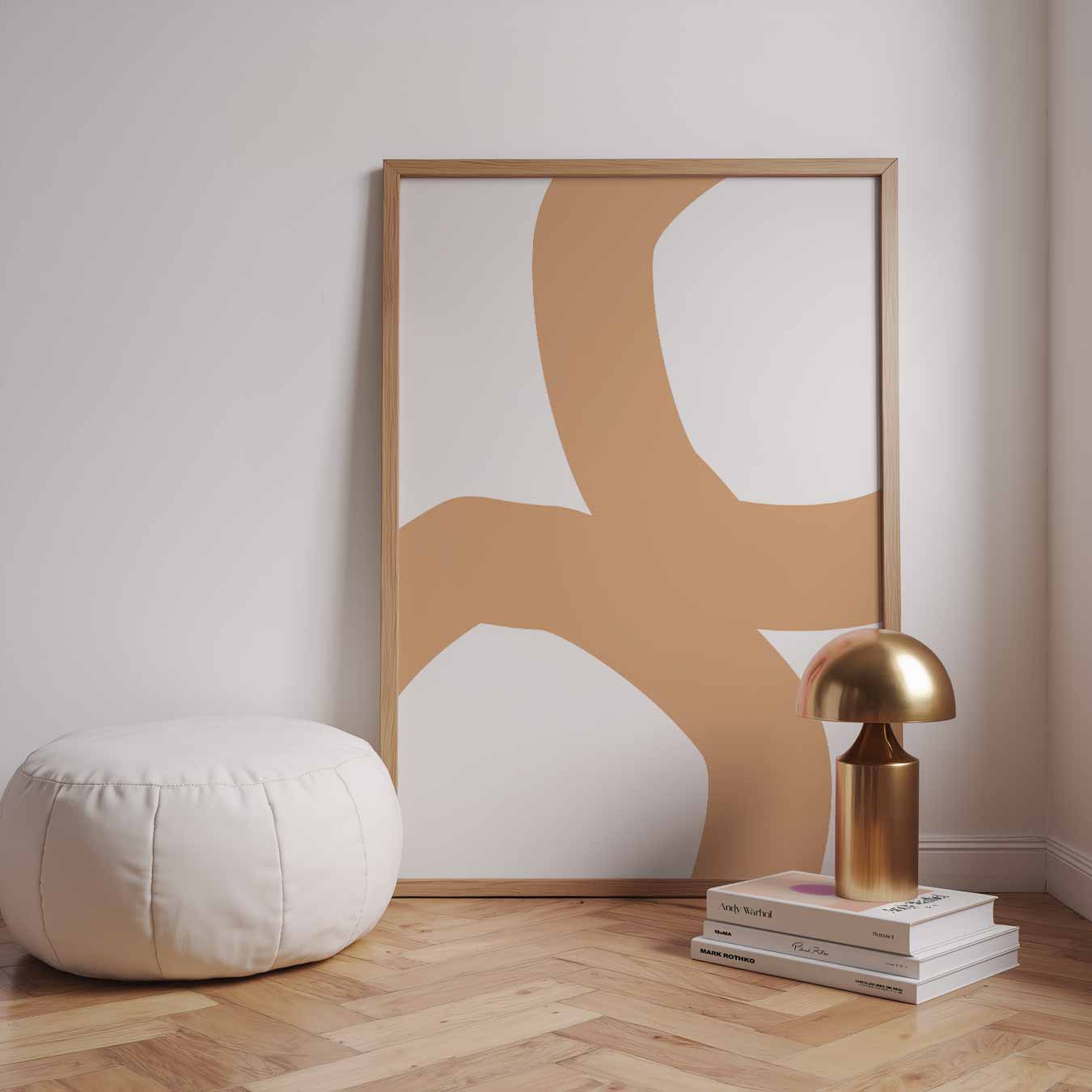 Zachte Beige Abstractie Poster-WallArtistic