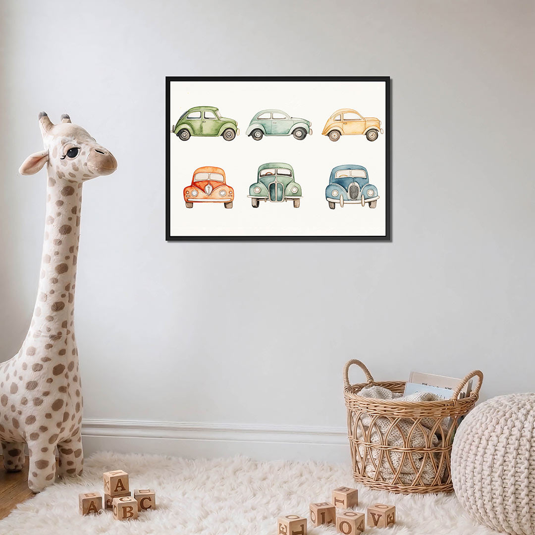 Kleurrijke auto illustraties Kunstwerk