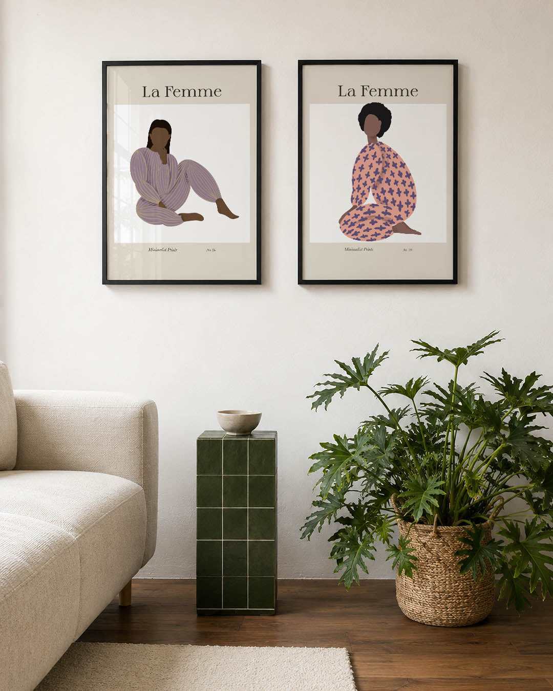 Gestreepte vrouwenzitting Posterset