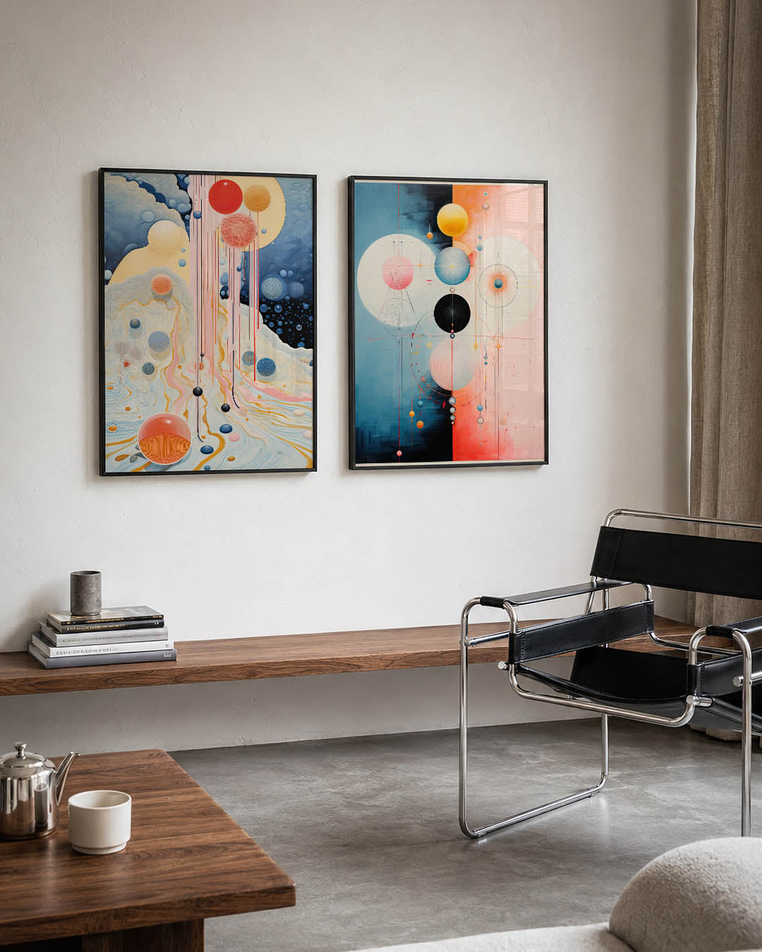 Kleurrijke bolvormen Posterset