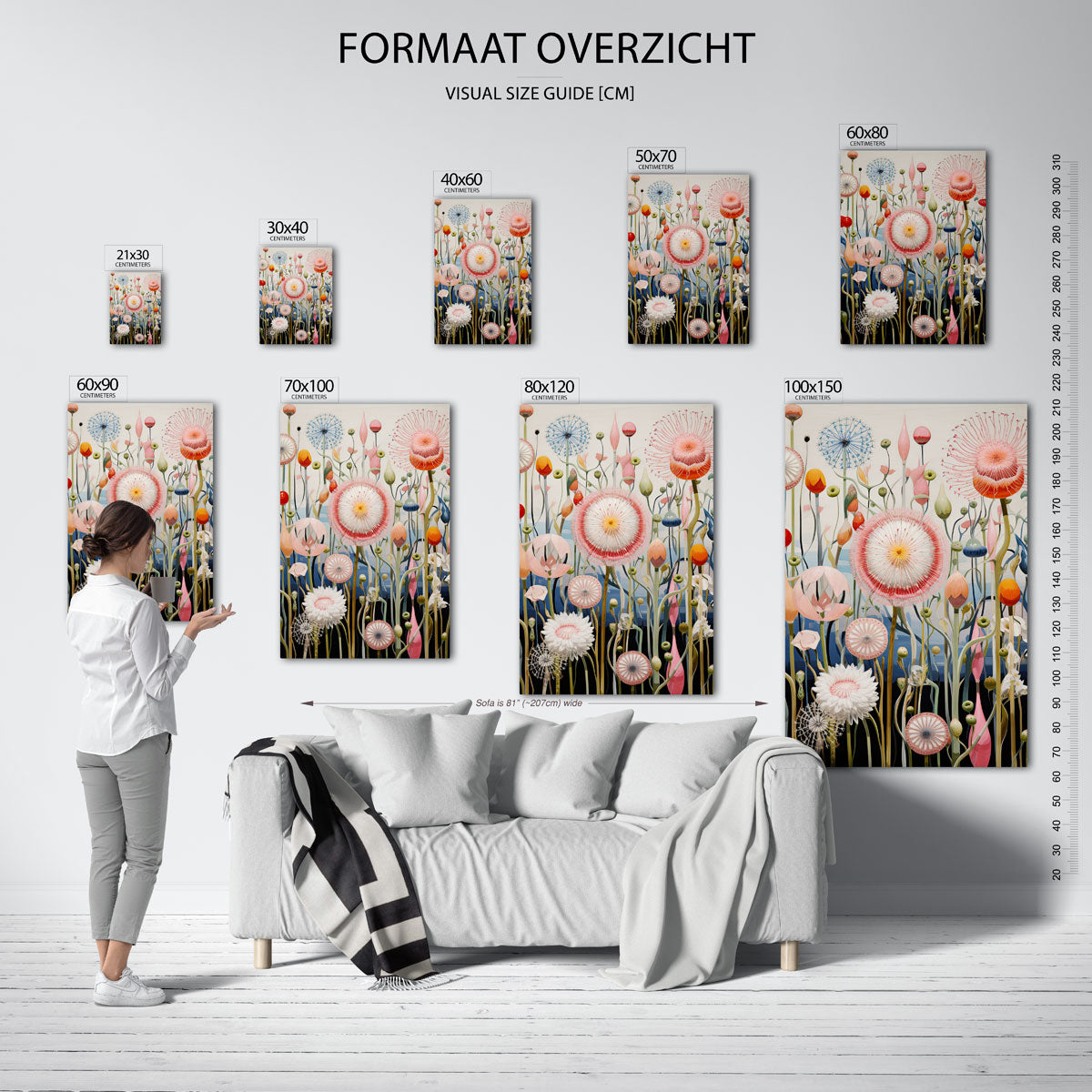 Bloemen en stengels Poster