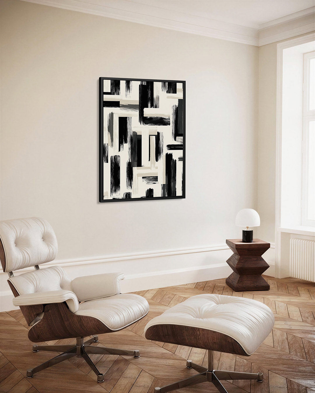 Grafische borstelvegen Kunstwerk