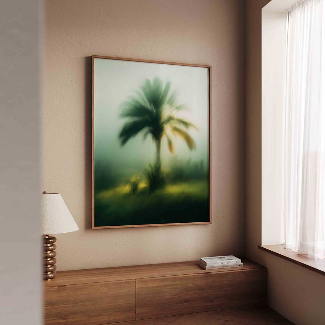 Palmboom in de mist Poster