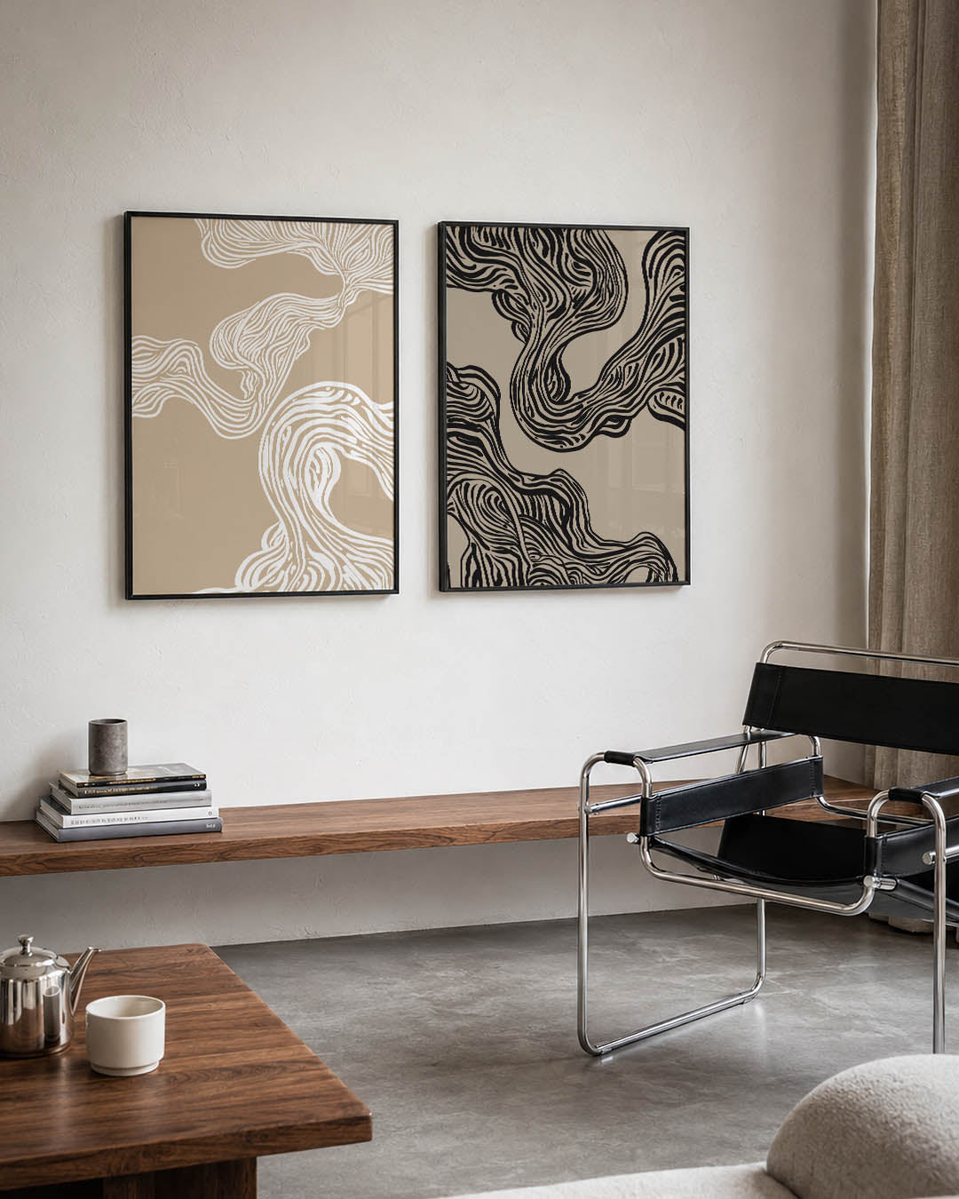 Organische lijnen Posterset