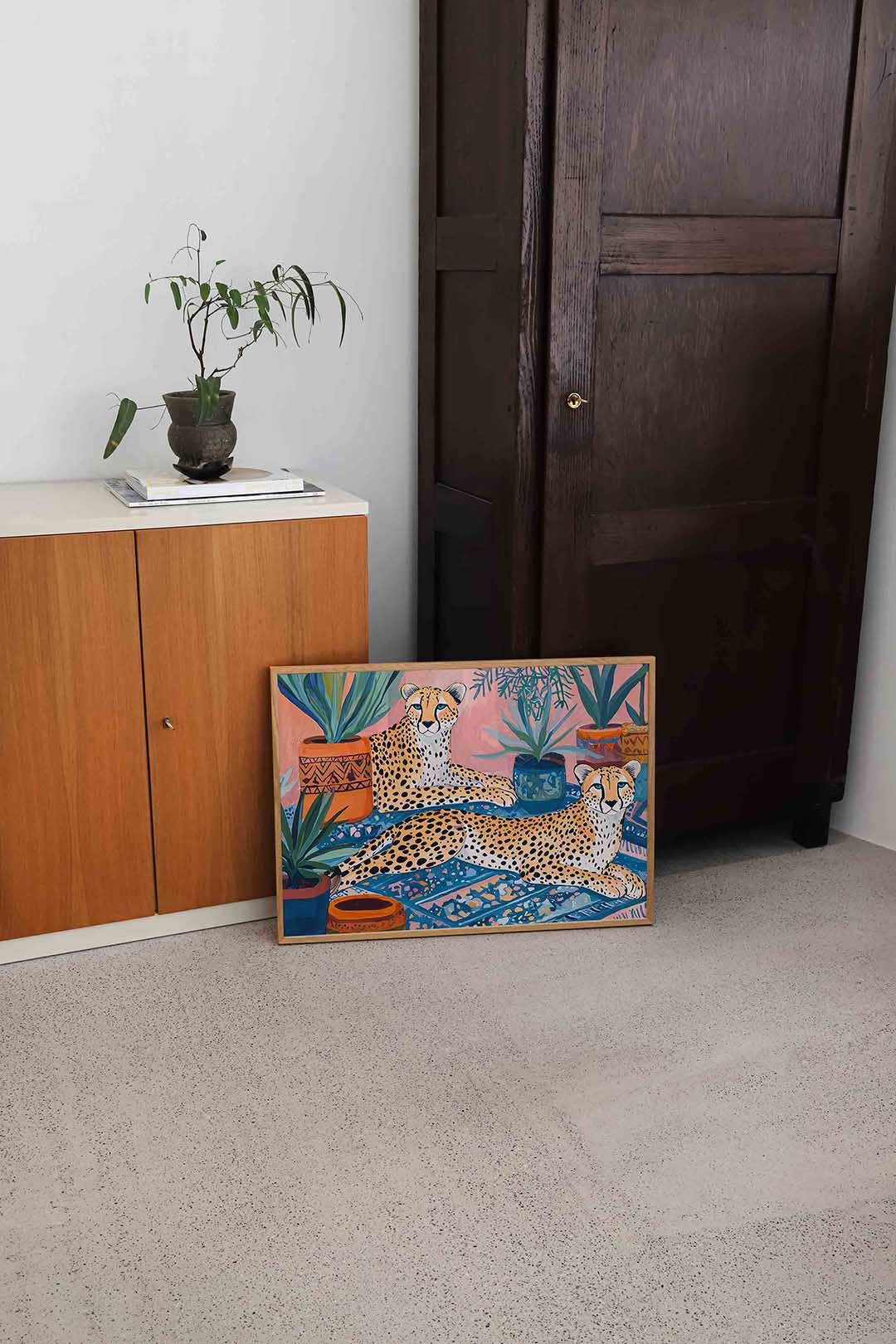 Luipaarden en planten Poster