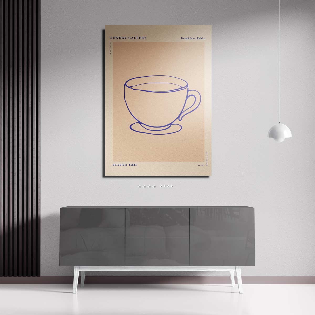 Eenvoudige Koffiemok Illustratie Kunstwerk-canvas-dibond-plexiglas-wanddecoratie-WallArtistic