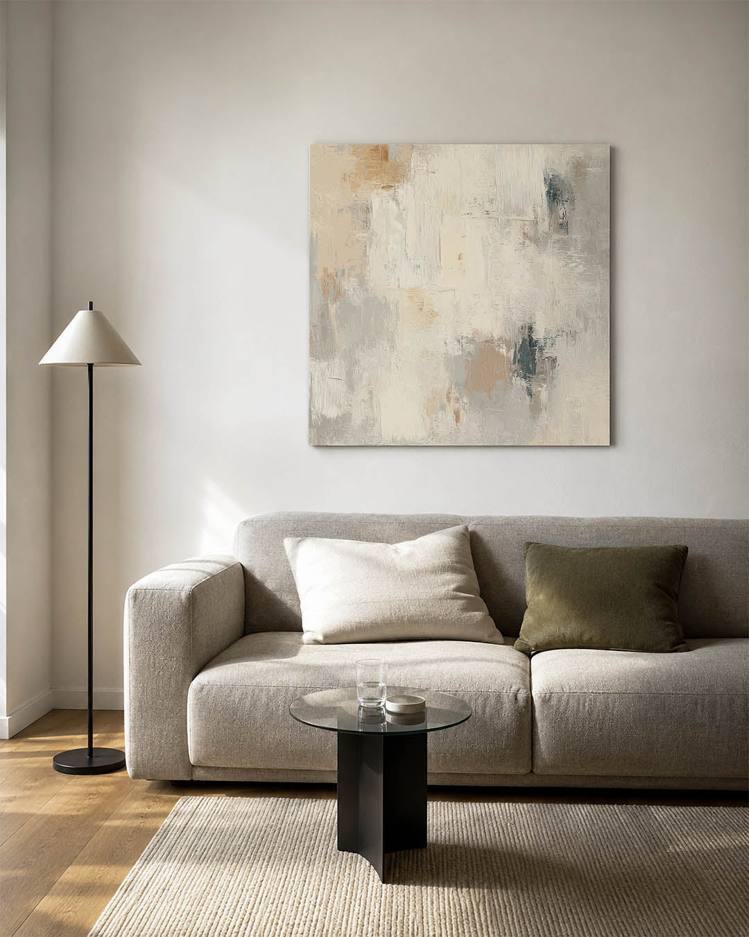 Neutrale kleurencompositie Kunstwerk