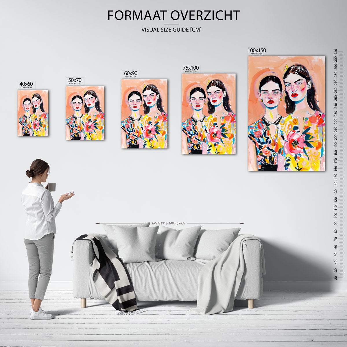 Vrolijke portretten Kunstwerk