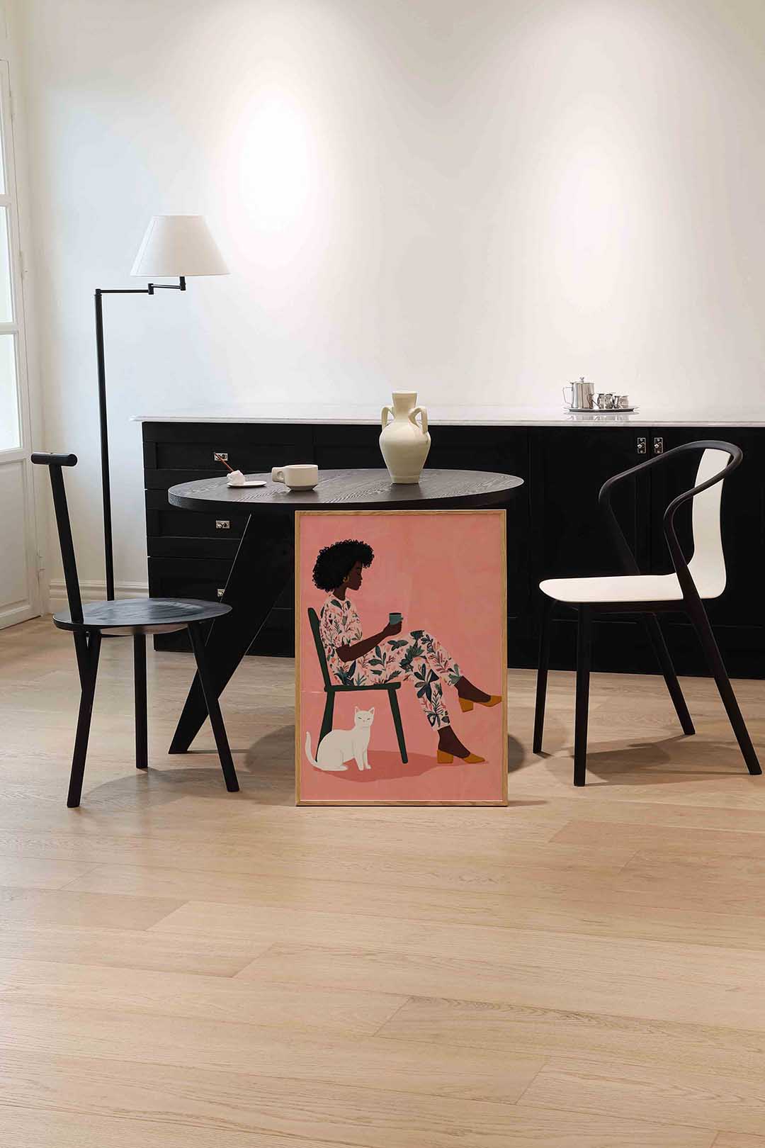 Vrouw met kat Poster