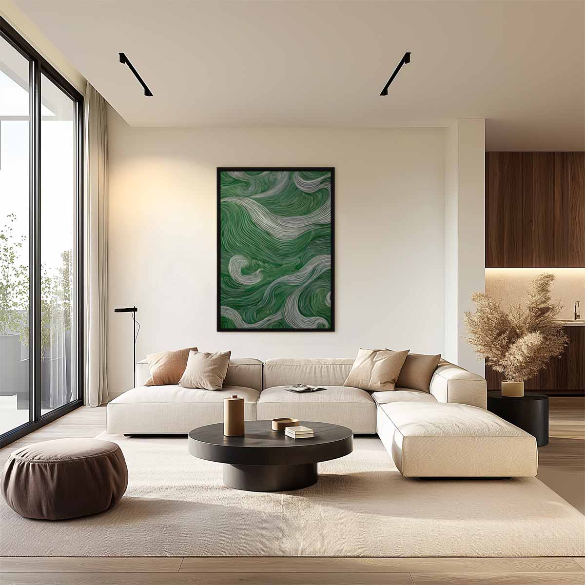 Groen Getijden Kunstwerk-canvas-dibond-plexiglas-wanddecoratie-WallArtistic