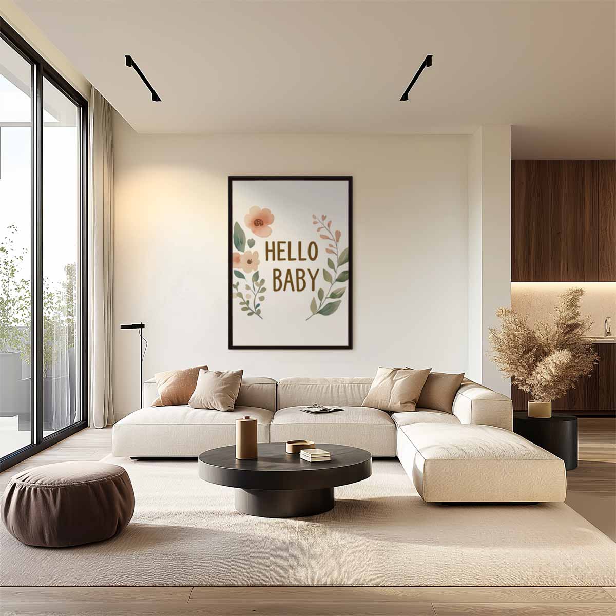 Hello Baby Bloemenprint Kunstwerk-canvas-dibond-plexiglas-wanddecoratie-WallArtistic